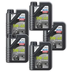 5x Motoröl LIQUI MOLY 20829 Motorbike 4T 5W-40 HC Scooter Motorroller Piaggio 1 L