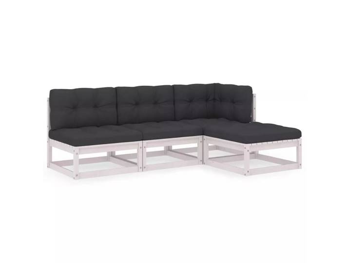 VidaXL - Gartenmöbel-set kiefernholz, One Size, Weiss