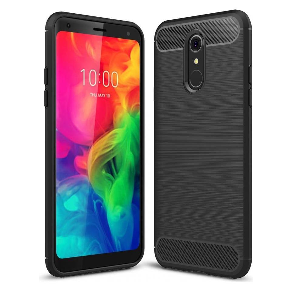 Screenguard LG Q7+ Hülle Carbon Brushed Soft TPU (LG Q7+) (00024607)