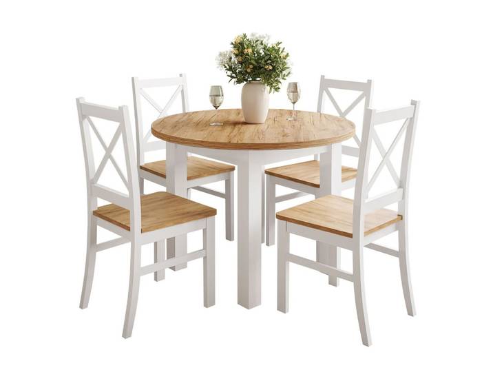 ESSZIMMERSET OLEA Tisch + 4 Stühle