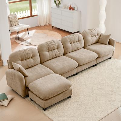 Modular Chenille Tufted Sofas Fits Bedroom, Living Rooms