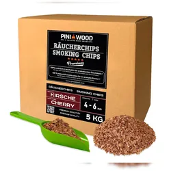 PINI 5 kg Räucherchips Kirsche 4-6 mm Smoking Chips Räucherspäne