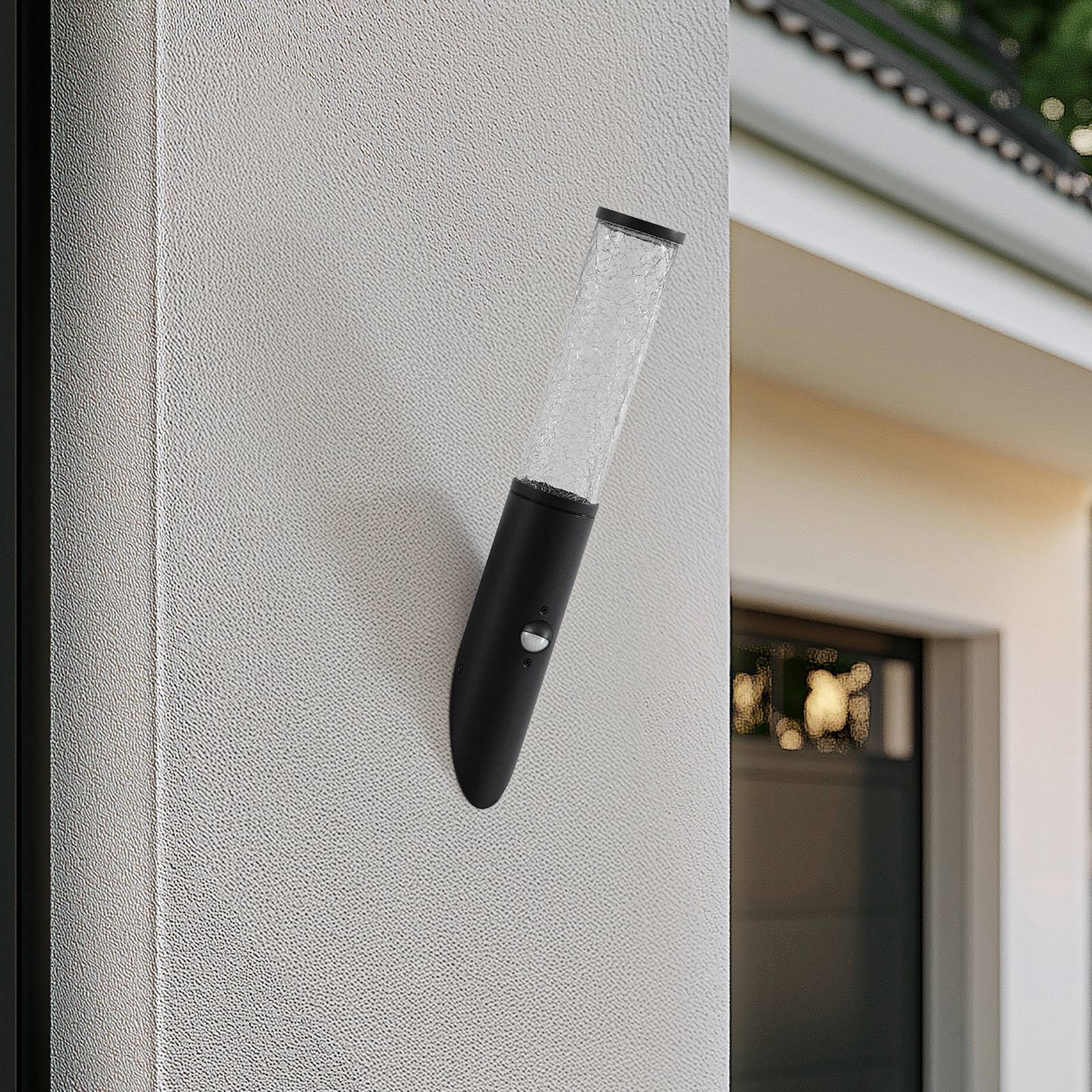 Aussenwandleuchte mit Bewegungsmelder Gavros Lindby, dimmbar, schwarz, Aluminium, Modern