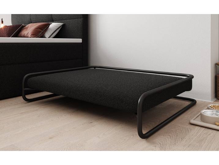Hundebett Arlo 110×80cm in Bouclé - 110×80 cm - Schwarz - Bouclé - Luxusbetten24