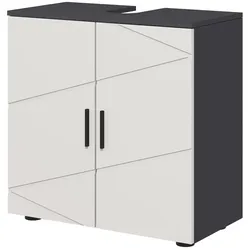 STILVORA Waschbeckenunterschrank 60x30x60 mit verstellbaren Regalen, U-förmig, Spritzwasserschutz, Spanholz, Stauraum, Grau