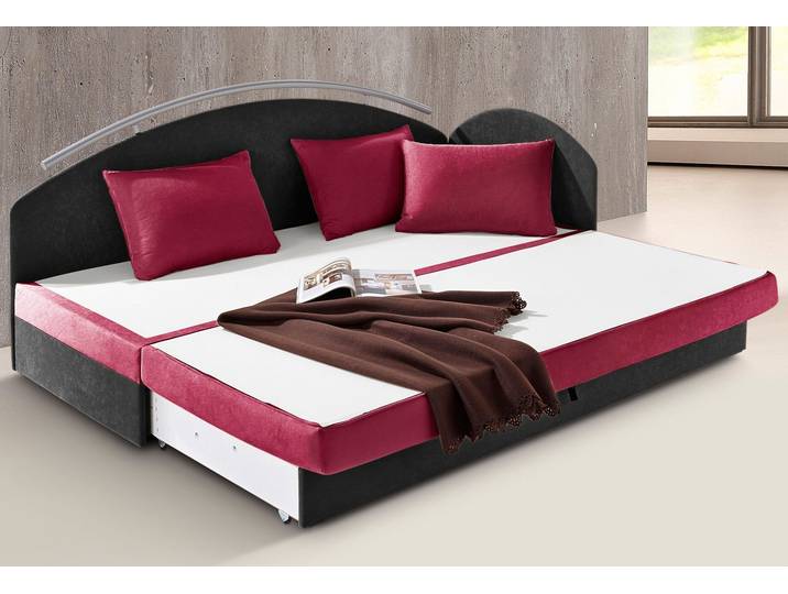 Schlafsofa MAINTAL, rot (rot, schwarz), Sofas, Schlafsofa