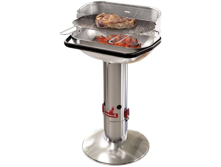 Barbecook Loewy 55 - Houtskool BBQ barbecue - Grilloppervlak 55x33cm - Incl. Windscherm\, BBQ rooster en asopvangpot - RVS