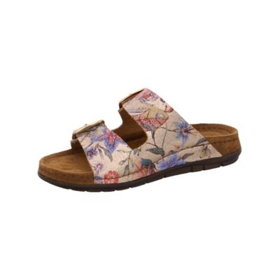Pantolette ROHDE "Rohde Pantoletten Leder", Damen, Gr. 40, Leder, bunt (mehrfarbig), Schuhe Pantolette