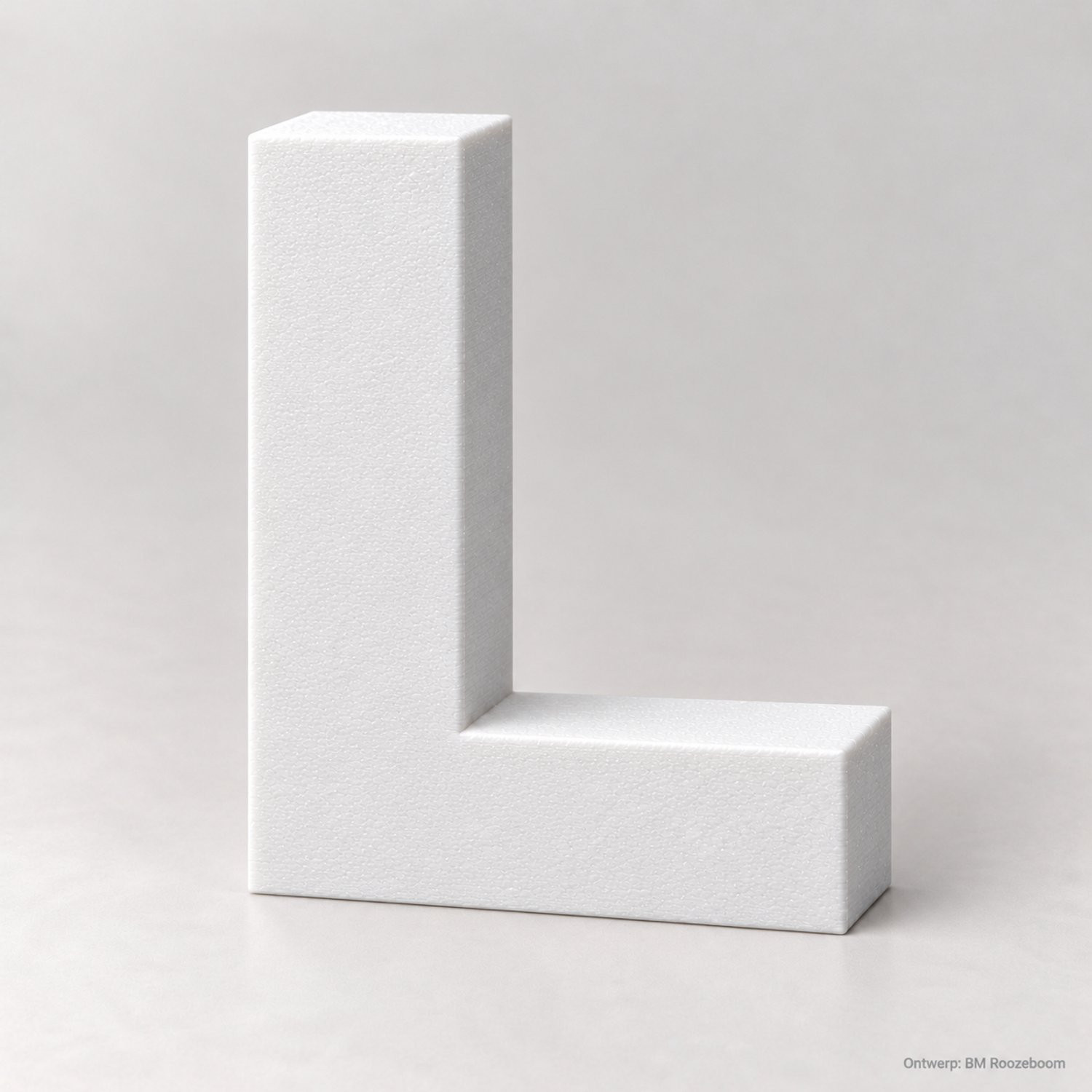 BM Roozeboom Letter L Montserrat ExtraBold Wit 3D-geprint PLA Hoogte: 10 cm, Dikte: 3 cm