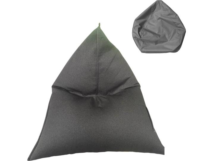 Rebecca Mobili Pouf Bezug Leerer Grauer Polyester Reißverschluss 50x110x130