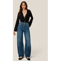 Twinset für Damen. 262TT2010 Hufeisen-Jeans mit fünf Taschen in Blau (28), Lässig, Baumwolle, Denim