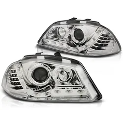 Scheinwerfer LED Tagfahrlicht Optik passend für Seat Ibiza 6L 02-09 Chrom LED Blinker