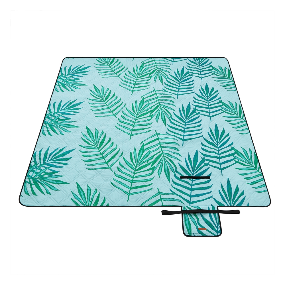 SONGMICS Campingdecke blau mit tropischem Farn GCM087Q01