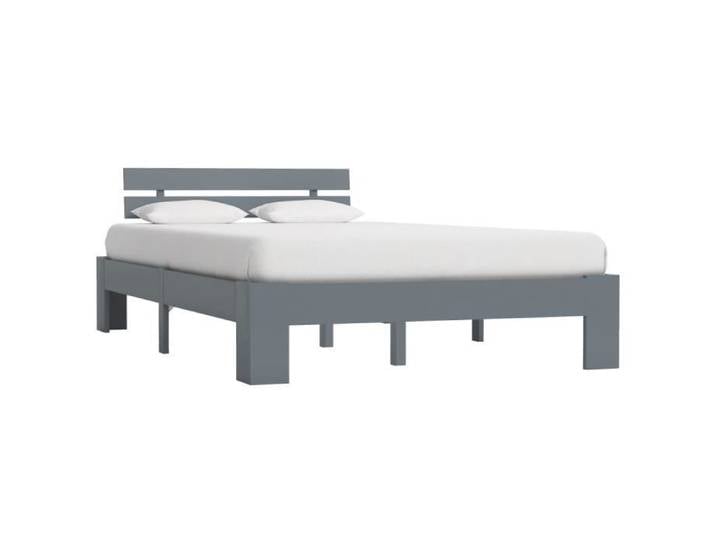 (Gris) Cadre de lit Gris Bois de pin massif 140x200 cm MODE-DESGIN -{3632}