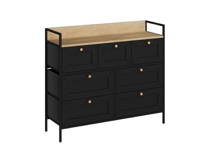 Vicco Kommode Belaro , Schwarz 98 x 85 cm mit 7 Schubladen, zur Aufbewahrung von Kleidung und Alltagsgegenständen
