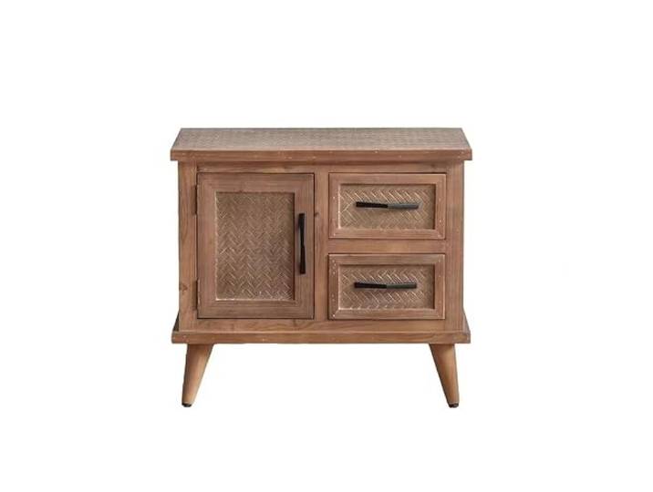 SFANIIX Schlafzimmer-Nachttisch Retro-Nachttisch Aus Holz, Nachttisch Mit Schubladen Und Schrank, Kleine Sofa-Seitenaufbewahrung, Schlafzimmermöbel for Zuhause, Gastfamilie, Wohnungsdekoration
