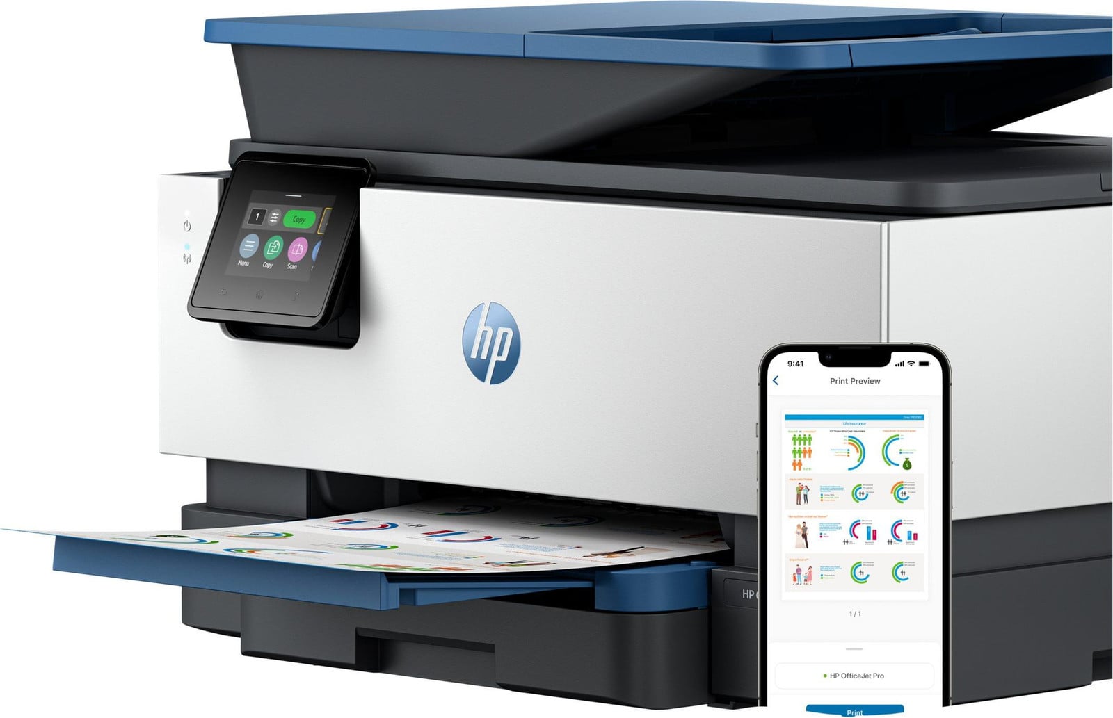 HP OfficeJet Pro 9125e alles-in-één kleurenprinter, draadloos, grijs