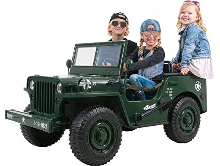 Actionbikes Motors Kinder Elektroauto Jeep Willys Allrad 4x4 (Grün)