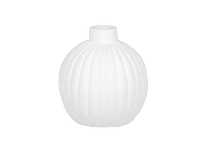 Runde Vase aus weißem Dolomit, H11cm