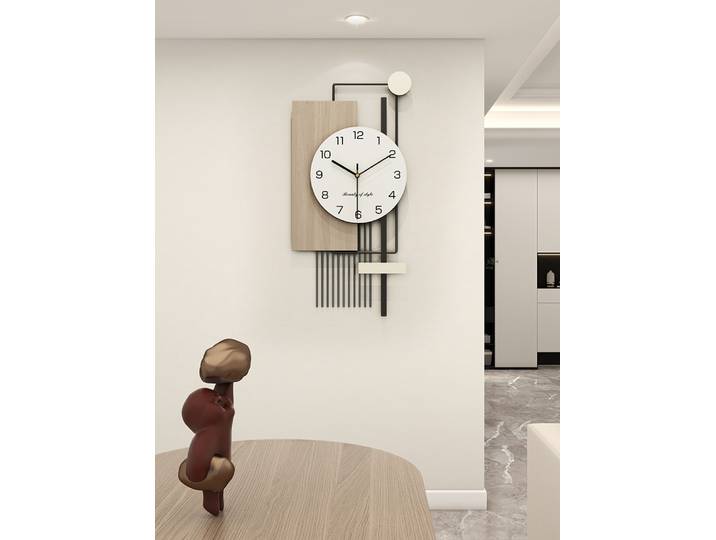 Horloges murales en bois minimalistes modernes, décoration murale verticale pour salon, art intérieur en fer Simple, chambre à coucher, décoration de la maison
