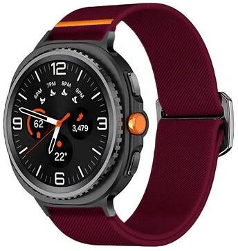 Everyday Crate Samsung Galaxy Watch8 Watch8 Classic Elastic Nylon Watch Band Adjustable Replacement Strap wine Red
