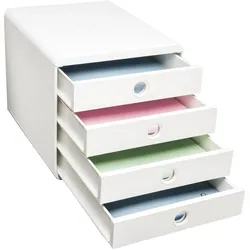 Exacompta, Dokumentenablage, Schubladenbox Pop Box, 4 Schubladen, AutentiK (A4)
