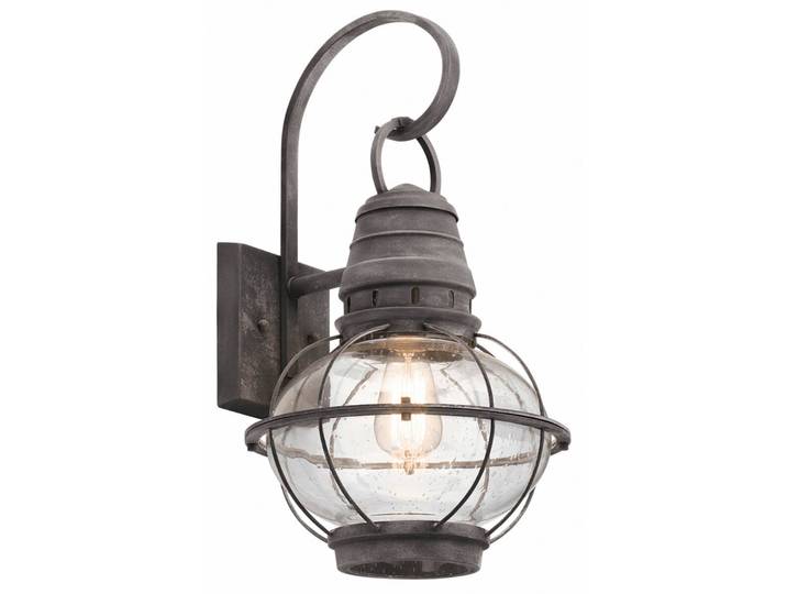 Wandlamp buiten Bridge Point, alu / grijs / zink, Glas, Industrieel design, Wandlamp buiten