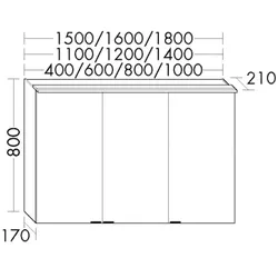 Burgbad Spiegelschrank rc40 800x1200x170 Trend- oder RAL-Farbe HGL, SPSY120LF4533 SPSY120LF4533