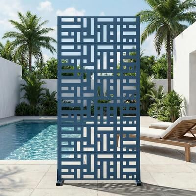Dovelina 6 ft. H x 4 ft. Metal Privacy Screen Free Standing