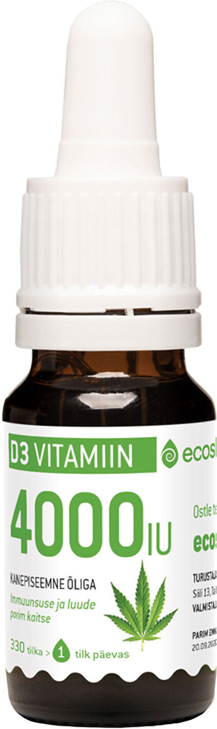 ECOSH Vitamin D3 4000IU Drops With Hemp Seed Oil 10ml