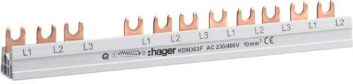 Hager KDN363F HAGER KDN363F Anschlussblock Phasenschiene 3polig 63 A 1 St.