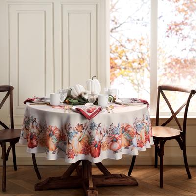 Threadmade Botanical Harvest Pumpkin Engineered Tablecloth