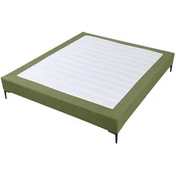 En.Casa, Bett, Doppelbett Lilla mit Matratze Cord 160x200 cm Grün (160 x 200 cm)