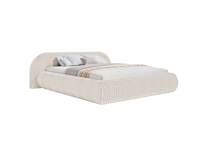 Selsey Shels Low – Lit Rembourré 180x200\, Velours Côtelé\, Crème