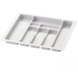 Sossai Besteckkasten Divio, weiß, aus Kunststoff, für Schublade, 8 Fächer, 53 x 49 cm