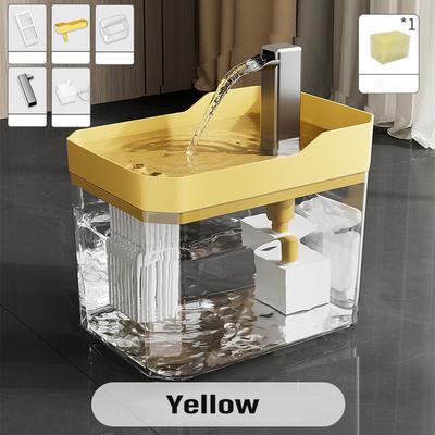 PetsAreLife Cat Water Fountain, Automatic Water Dispenser, Quiet Pet Drinker, Live Circulation Filter, Cat Small Pet Hydration Bowl yellow