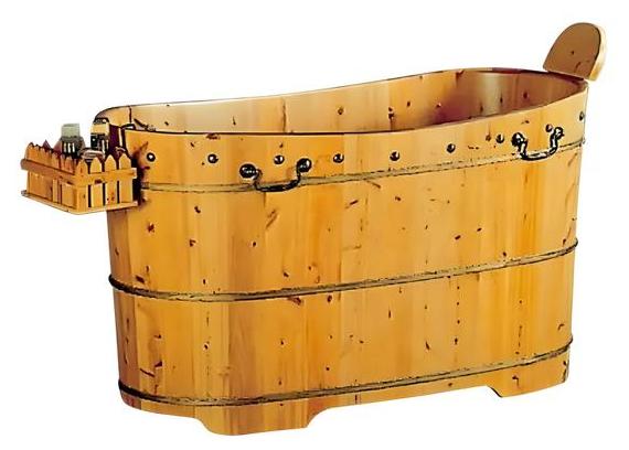 Freistehende Wellnesswanne Holzbadewanne Badewanne Entspannungsbad 120x62 cm