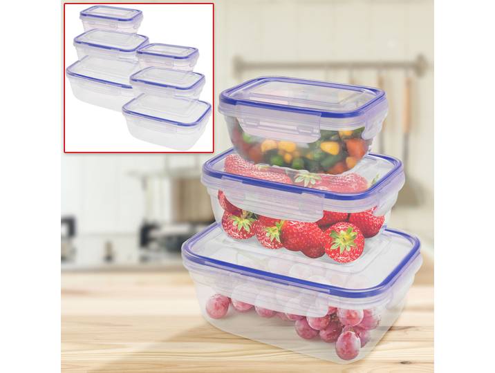 Frischhaltedosen, 6er-Set, je 2 x 400/800/1400 ml, spülmaschinenfest