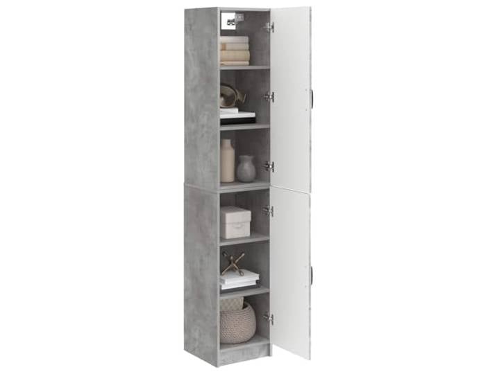KTHLBRH Schrank-Set 2 Stück Grau Beton Holz Engineered 4 Einlegeböden, 2 Türen, 20 kg pro Regal, Schrank und Wandschrank, für Wohnzimmer