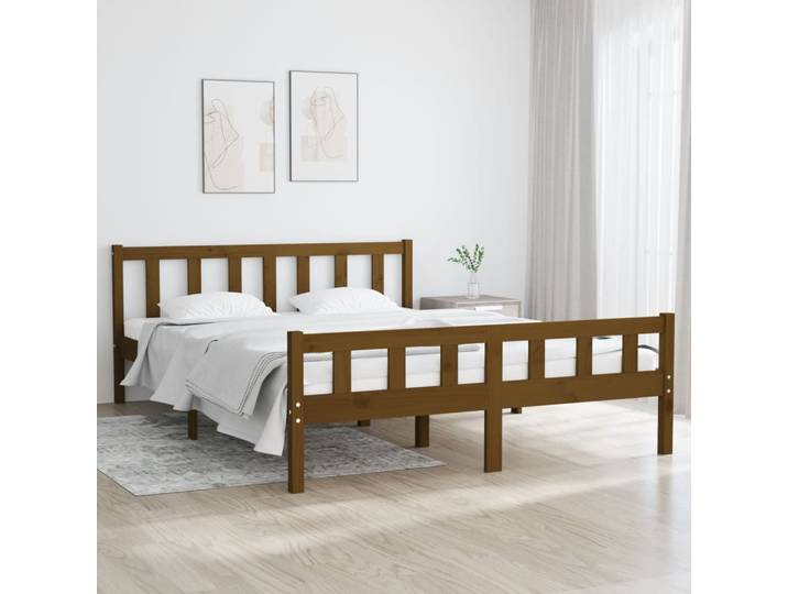 vidaXL Massivholzbett Honigbraun 120x200 cm
