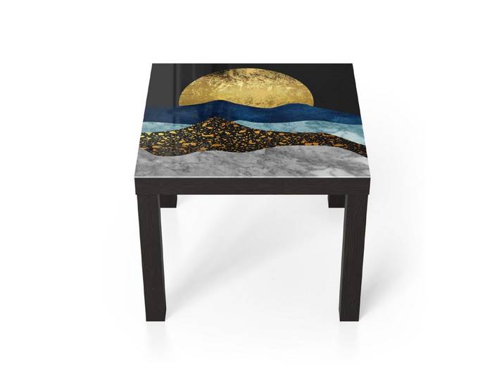 DEQORI Couchtisch 'Goldene Mondnacht', Glas Beistelltisch Glastisch modern