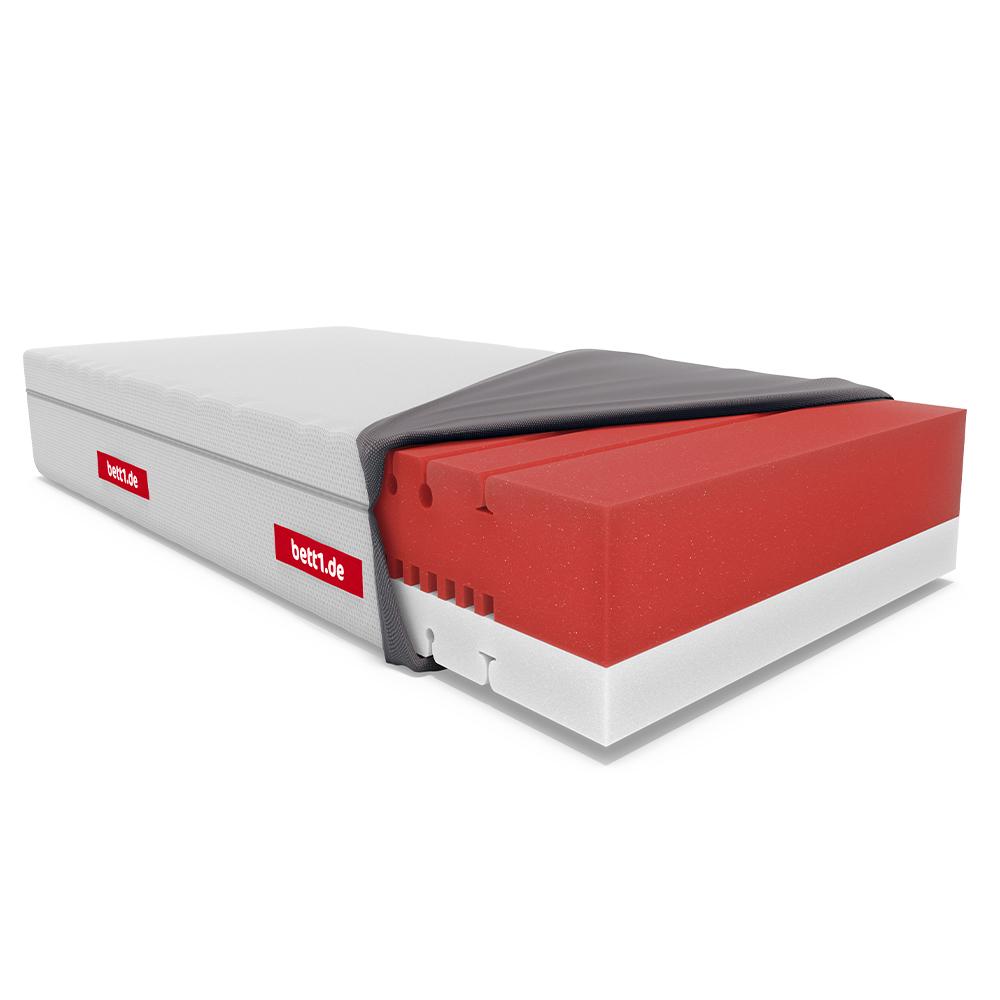 bett1.de BODYGUARD® Boxspring Matratze Weich, 28 cm hoch, 100% Vollschaum, Härtegrad weich/fester, 100x200