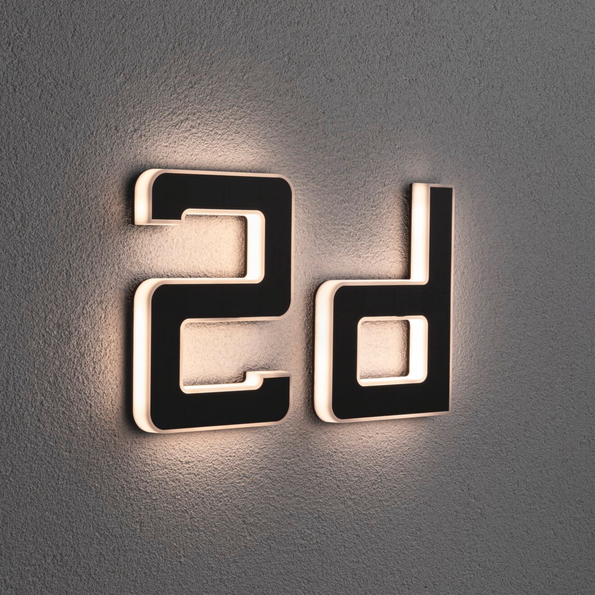 Paulmann - Outdoor Solar House Letter D LED 0.2W with Replaceable Battery in Black