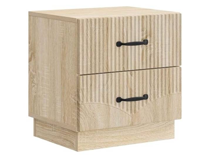 LMTYOENFG Nachttisch mit 2 Schubladen Sonoma-Eiche 43x34,5x44,5cm Kompakte Ablage für Schlafzimmer oder Gästezimmer mit zwei griffigen Schubladen für diskrete Ordnung.