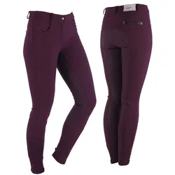 QHP Damen Reithose Charlene aubergine Vollbesatz, Größe: 42