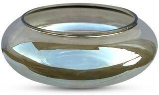 NADAAL STUDIOS Sam Bowl, Round Glass with Topaz-Toned Sheen, Vintage-Inspired, Large, Smoky Brown