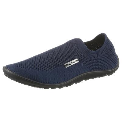 Barfußschuh LEGUANO "SCIO", Herren, Gr. 41, ungefüttert, blau (dunkelblau), Textil, Schuhe Barfußschuh, Slipper, Freizeitschuh, Bequemschuh mit seitlichem Logo-Emblem