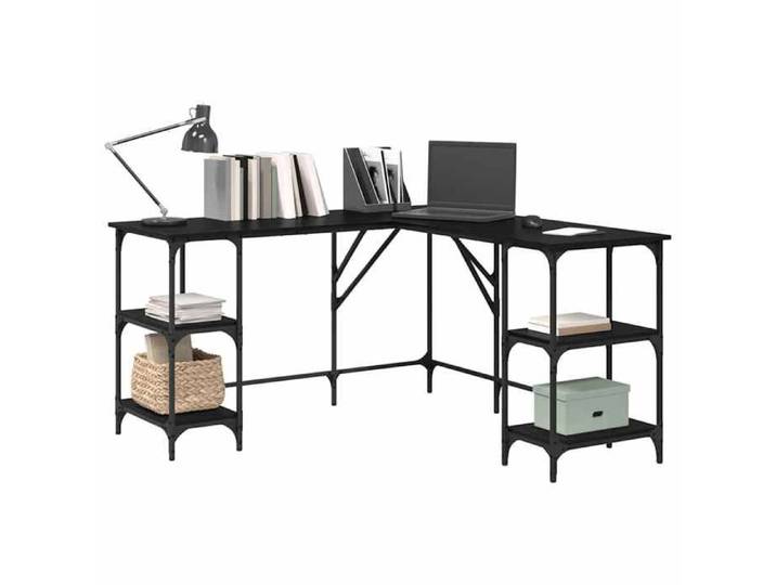 ShieldPro®Meuble ordinateur/Bureau PC - CLOUD - Cabinet de Bureau Chêne noir 139x139x75 cm - Bois d'ingénierie 6499982