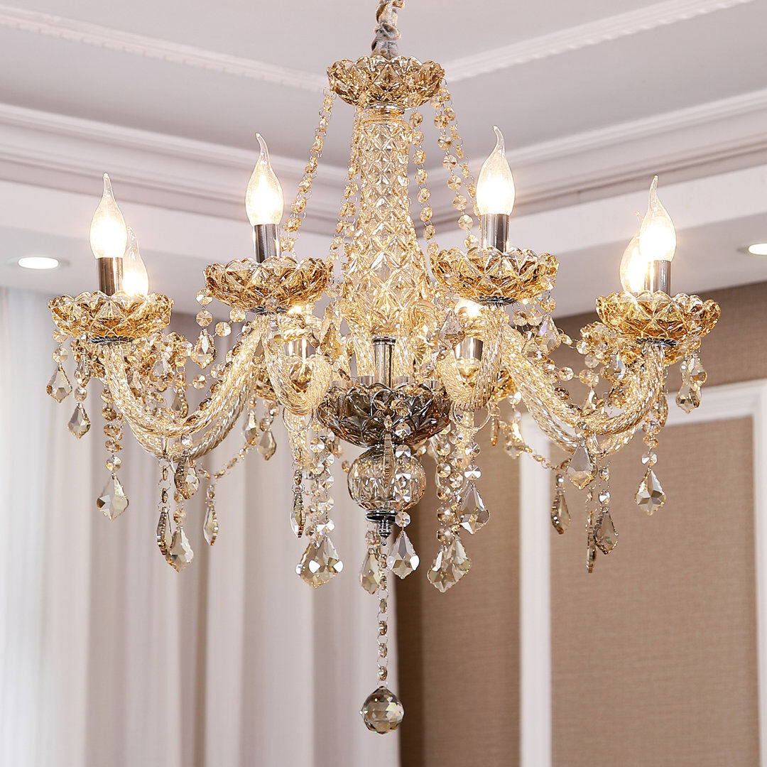 Mercer41 Aleah Crystal Chandelier Chrome 60cm H x 70cm W x 70cm D