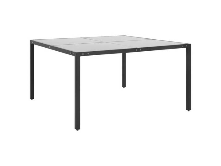 JILL - TABLE DE JARDIN VENDUE SEULE - Anthracite 130x130x72 cm Acier et verre FR7963